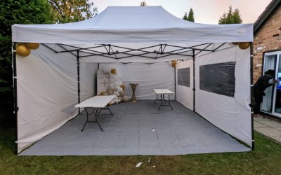 4.5m x 6m Gazebo (White/Black)