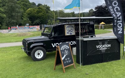 Landrover with draught beer 