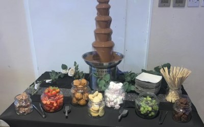 5 tier chocolate fountain with dips of your choice available