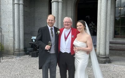 Kris & Bernie at the amazing Cluny Castle in Aberdeenshire. 