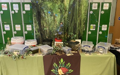 Brambles Christmas display at a school Christmas fair