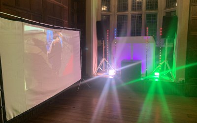 DJ set up and projector 