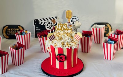 Backyard cinema themed party