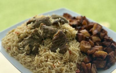 Rice and Plantain with protein