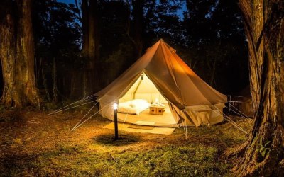 The tents look even better at night! 