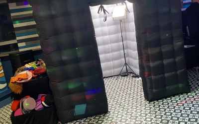 Black inflatable booth