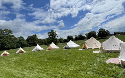 Wedding bell tent glamping village