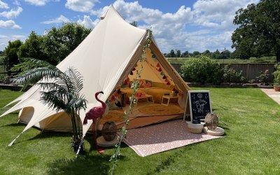 Tropical bell tent sleepover