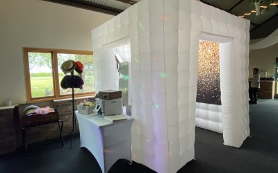 White inflatable booth