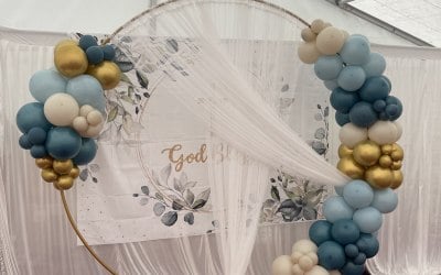 Holy Communion Balloon Hoop - (Client requested not to have shine on balloons)