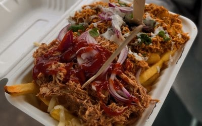 Pullled chicken loaded fries 