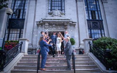 Confetti time at Islington Town Hall