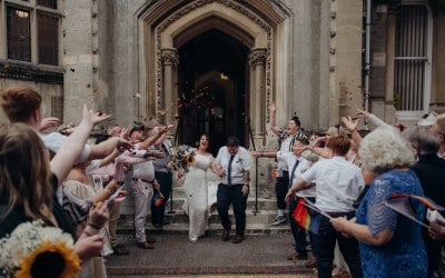 Confetti at wedding