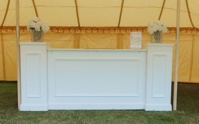 White Wooden Bar for indoor or outdoor events