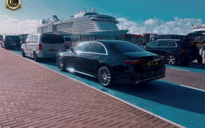 Luxury Mercedes S-class chauffeur at Port Southampton