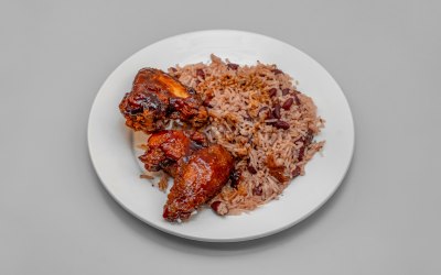 BBQ Chicken Rice and Peas