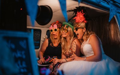 Inside our camper van photobooth