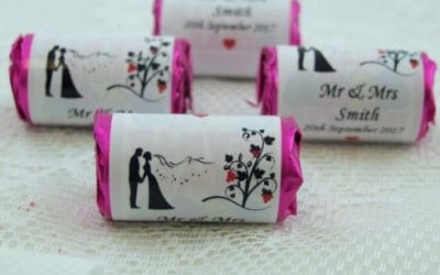 Bride & Groom personalised love heart roll. 