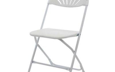 FanBack white folding chairs