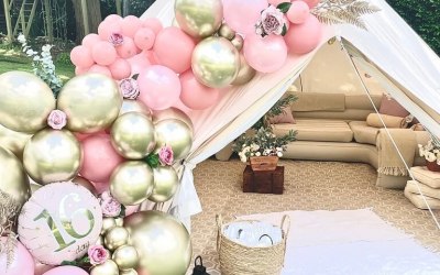 Chill out bell tent parties and balloons