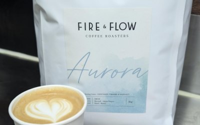 Coffee is from local roastery Fire and Flow