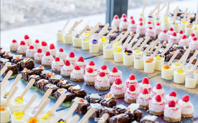 platter of desserts for wedding party