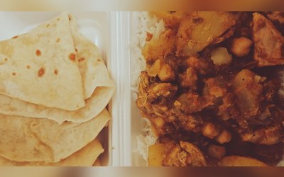 Traditional Mauritian Style Curry with Roti