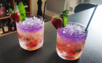 Strawberry & Basil Gin Fizzes