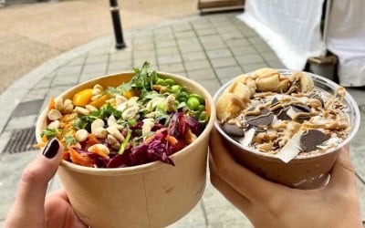A rice bowl & a snickers smoothie bowl! 