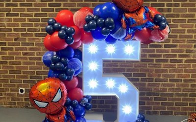 4ft Light up number and balloons