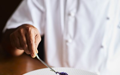 Chef Sharma adding Finishing touches