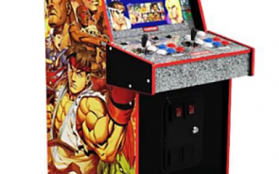 There are 14 iconic Capcom games installed on this machine, ready to play. This includes three versions of Street Fighter II Turbo, plus some classics like King of Dragons, Battle Circuit and others. It's easy to swap games with the menu system - just find your game and load it up!