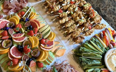 Flat lay grazing table