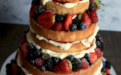 Naked Buttercream Cake with Fruit