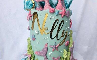 Mermaid themed birthday cake