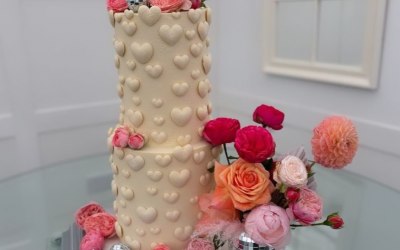 Chocolate heart wedding cake