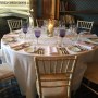 Table set up with Coloured Glassware